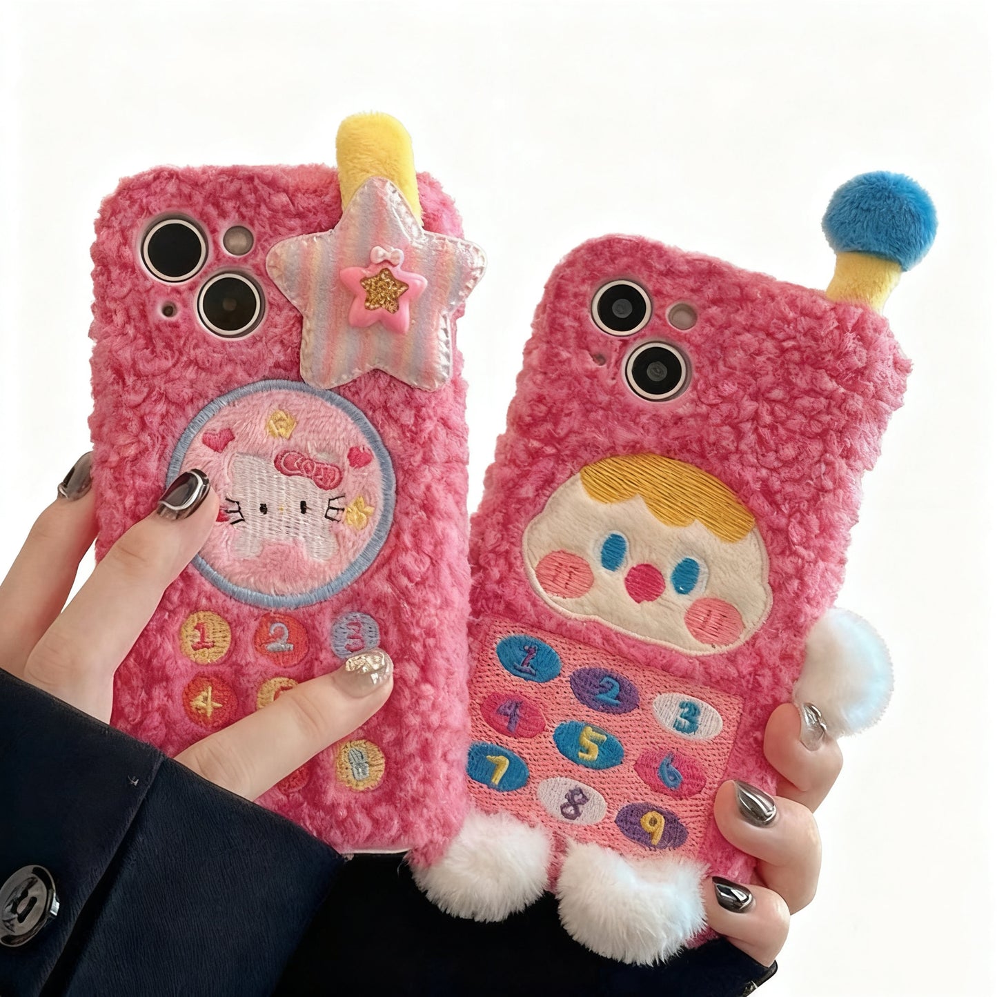 Plush cute cartoon phone case