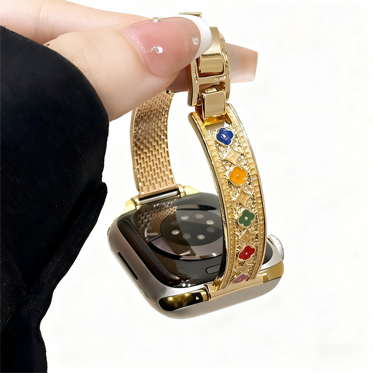 Colorful Four Leaf Flower iWatch Band
