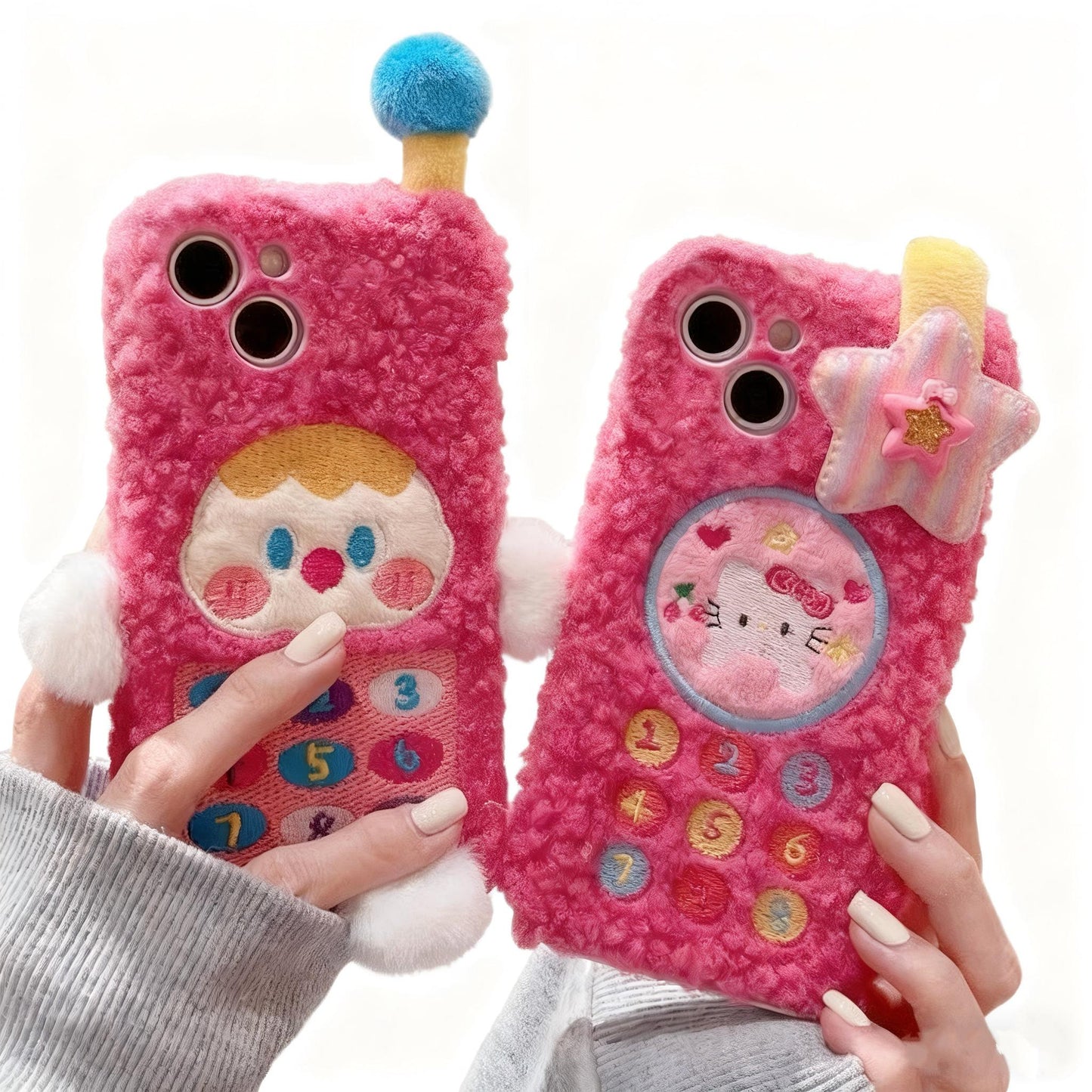 Plush cute cartoon phone case