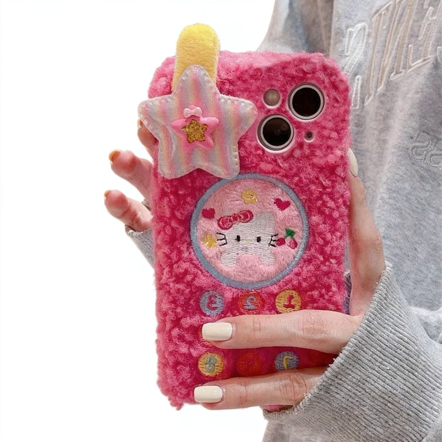 Plush cute cartoon phone case