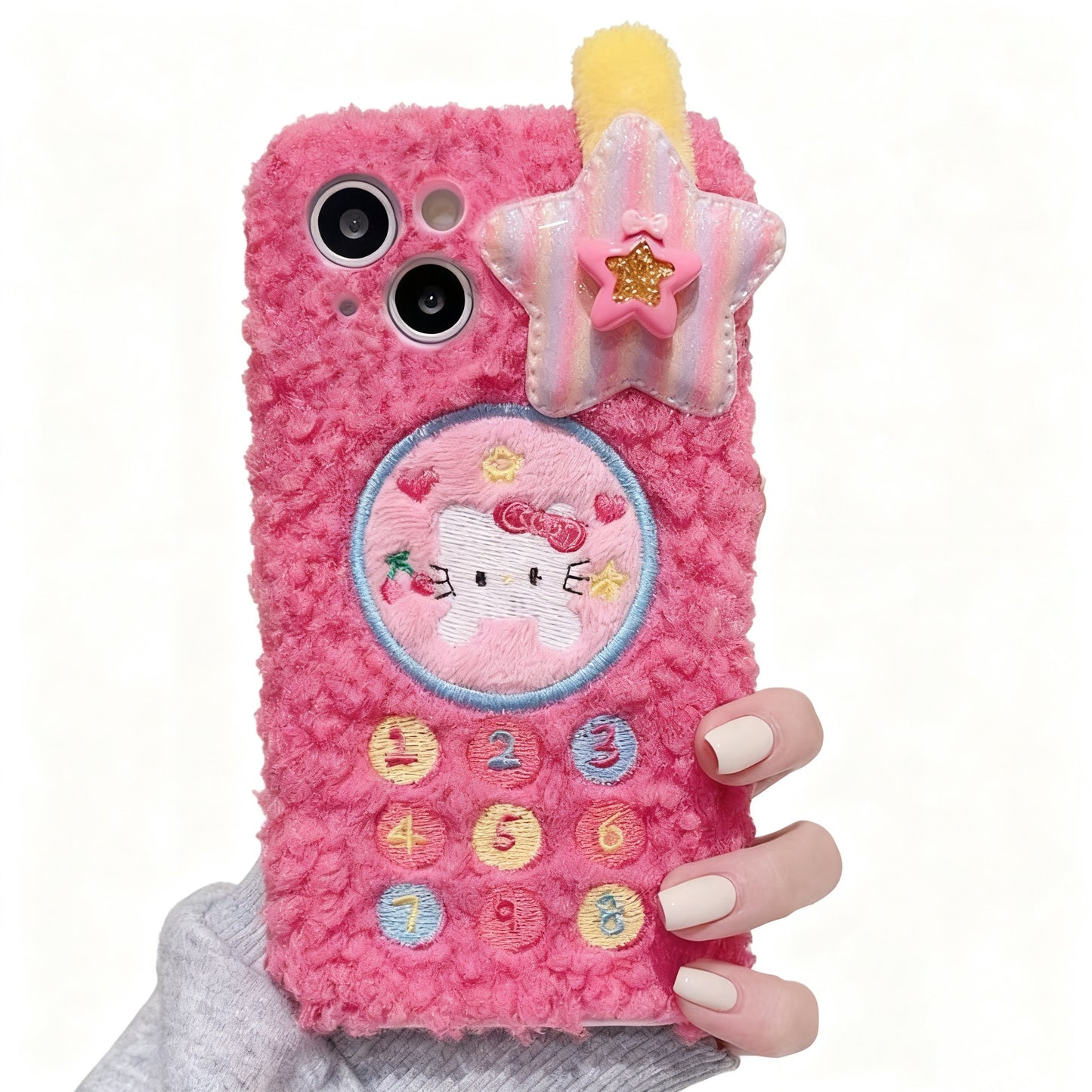 Plush cute cartoon phone case