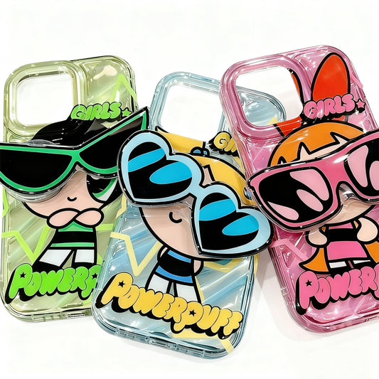 Flying Girl Police Glasses Stand Phone Case
